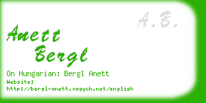 anett bergl business card